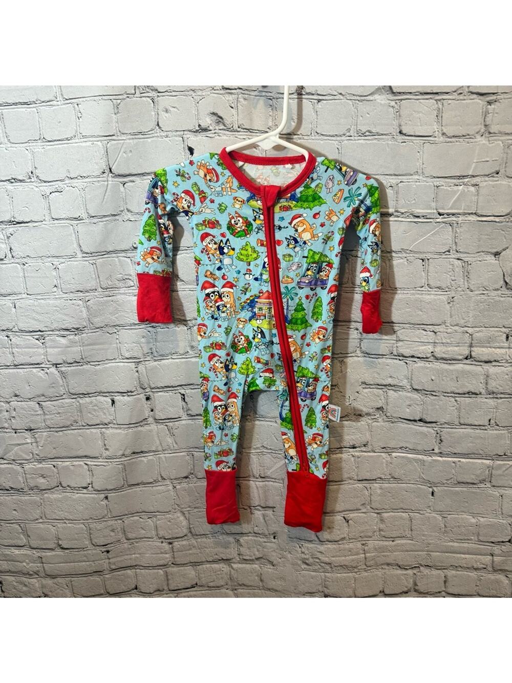 Bamboo Bliss Bluey Christmas Bamboo Zippie Romper